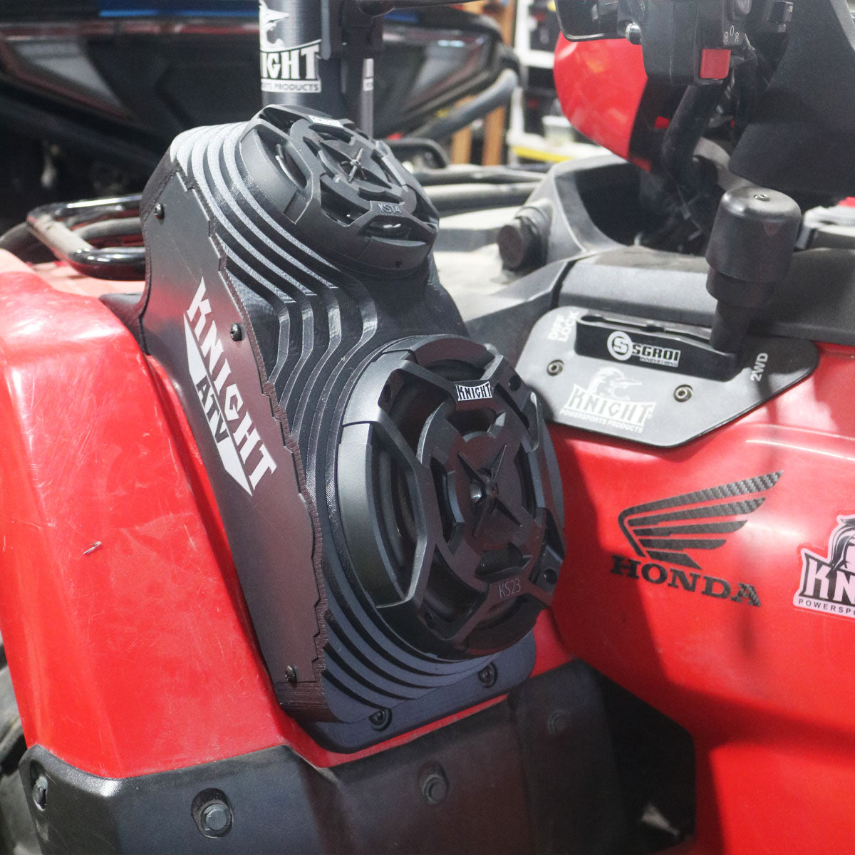 Photo of 2014+ Honda Foreman and Rubicon Double Fender Speaker Housings Only by Knight ATV - Premium Power Sports for UTVs / Side by Sides