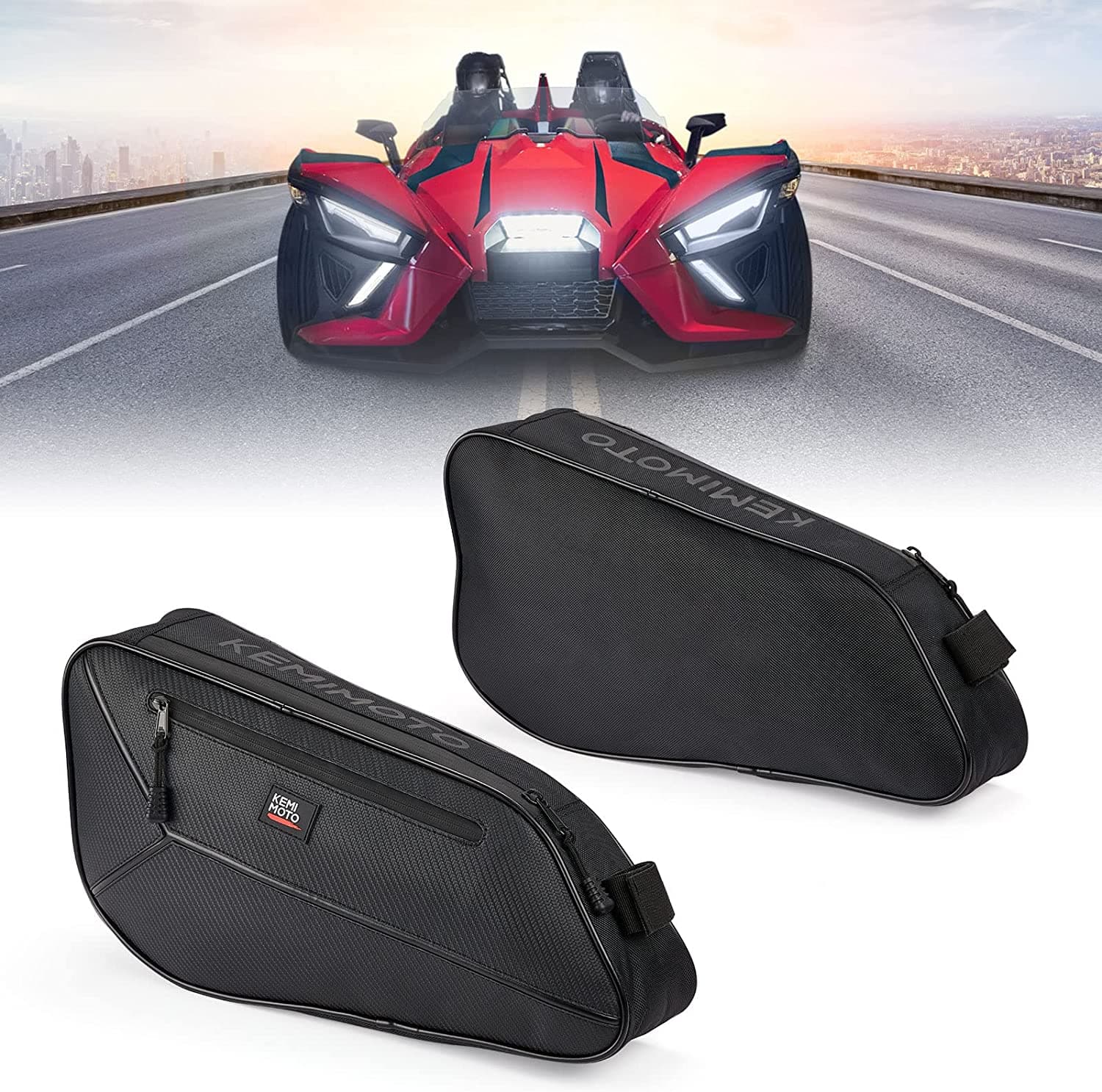 Photo of Side Storage Bags for Polaris Slingshot S/R/SL/SLR/GT (Pair) by Kemimoto - Premium for UTVs / Side by Sides