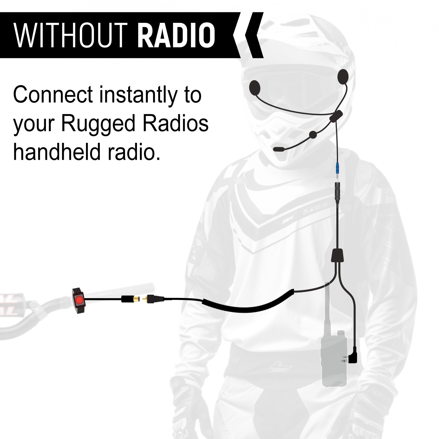Photo of SUPER SPORT Complete Motorcycle Communication Kit with Lightweight SPORT Cables by Rugged Radios - Premium for UTVs / Side by Sides