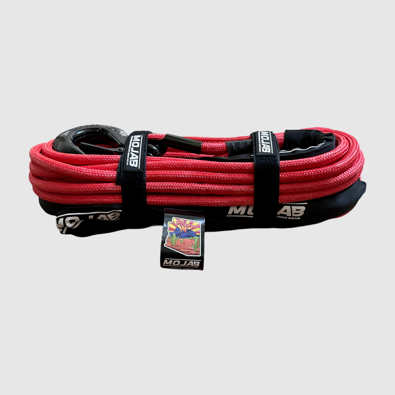 Photo of 3/8'' x 85' Double Braided Winch Rope with Removeable forged winch hook by MOJAB OFFROAD - Premium Winches & Winch Mounts for UTVs / Side by Sides