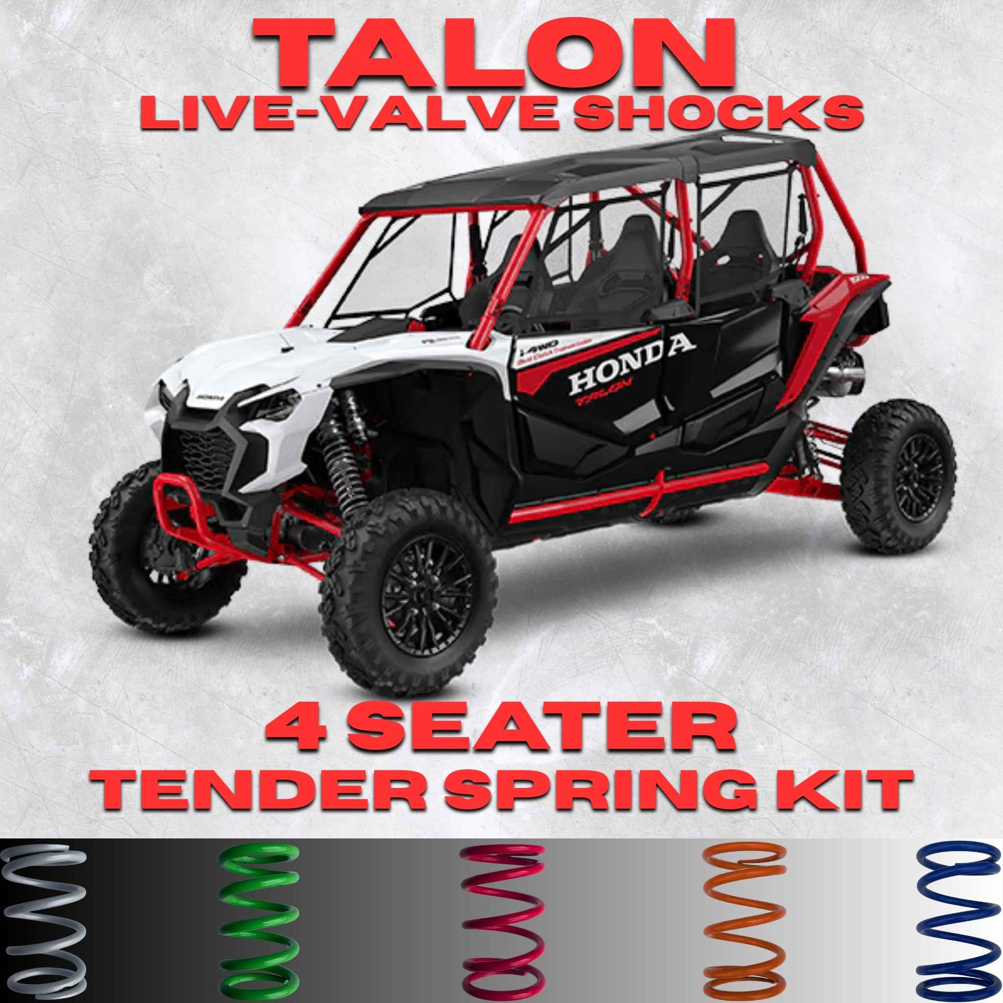 AllThingz UTV Honda Talon 4 Seater Tender Spring Kit - 2-3" Lift + 80% Better Ride (2020+ Live Valve)