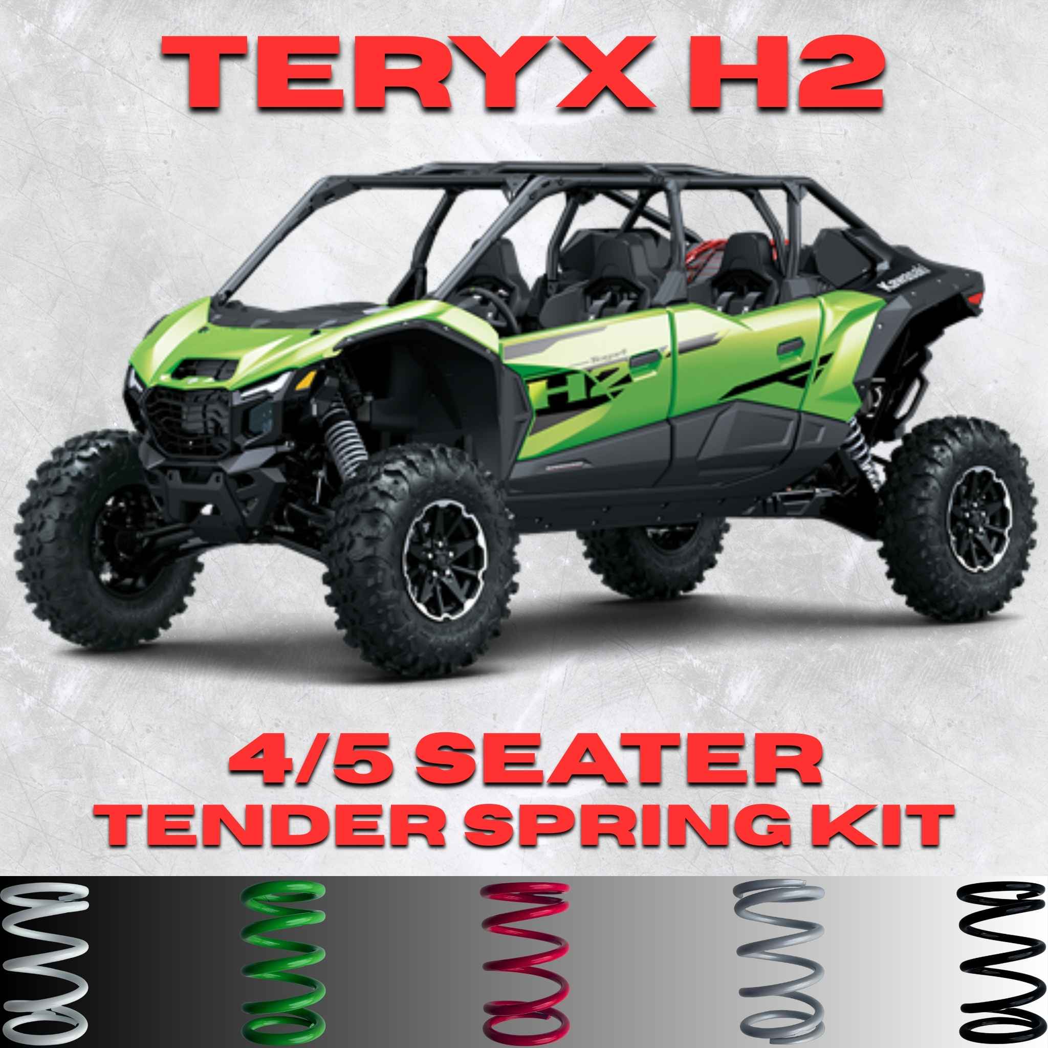Kawasaki Teryx KRX4 H2 1000 4-5 Seater Tender Spring Kit - 80% Better Ride + 2-3" Lift (AllThingz UTV)