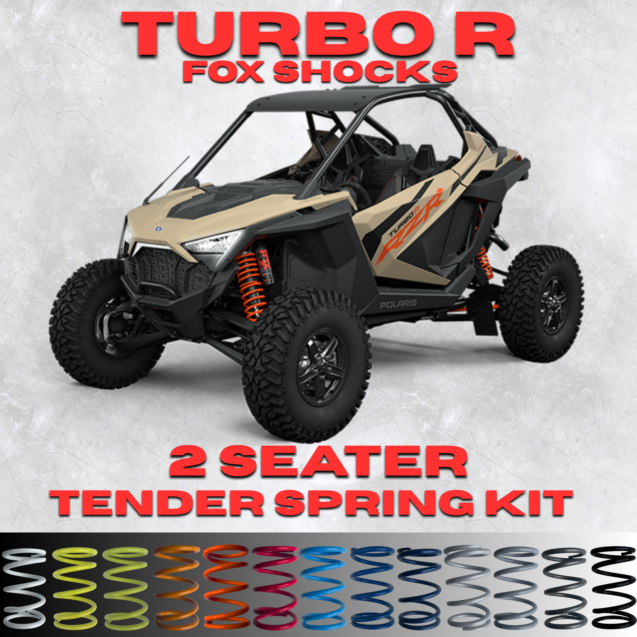 AllThingz UTV Polaris RZR Turbo R 2 Seater Tender Spring Kit - 2-3" Lift + 80% Better Ride (All Models)