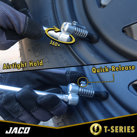 Photo of Lightning™ T-Series Tire Air Chuck | Open Flow, 1/4" F-NPT by JACO - Premium Air Chuck for UTVs / Side by Sides