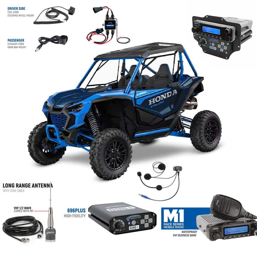 Photo of Rugged Radios - Rugged Radios Honda Talon Complete Communication Kit with Intercom and 2-Way Radio by Rugged Radios - Premium Parts and Accessories for UTVs / Side by Sides