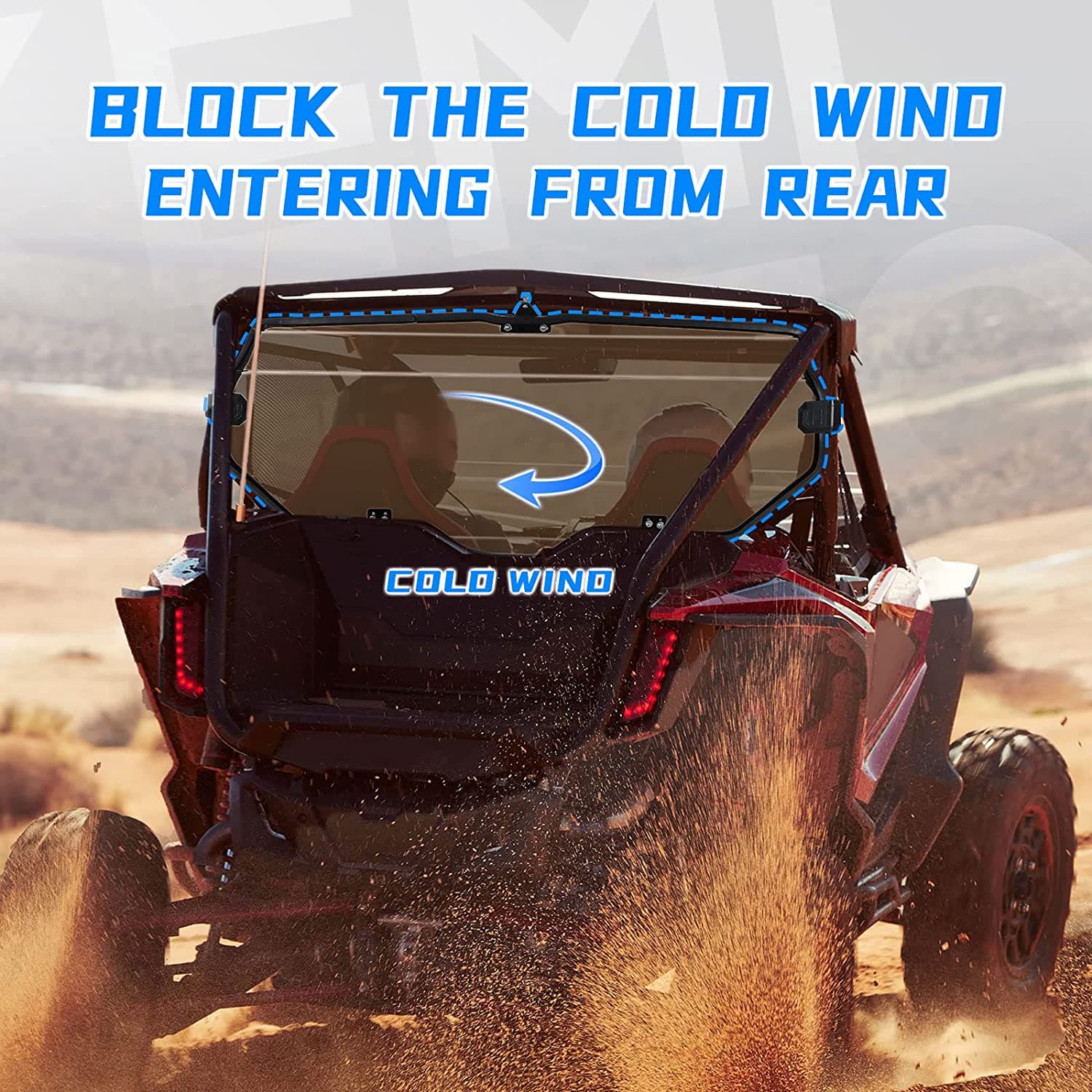 Photo of Rear Windshield of High Light Transmittance for Talon 1000X 1000R by Kemimoto - Premium for UTVs / Side by Sides