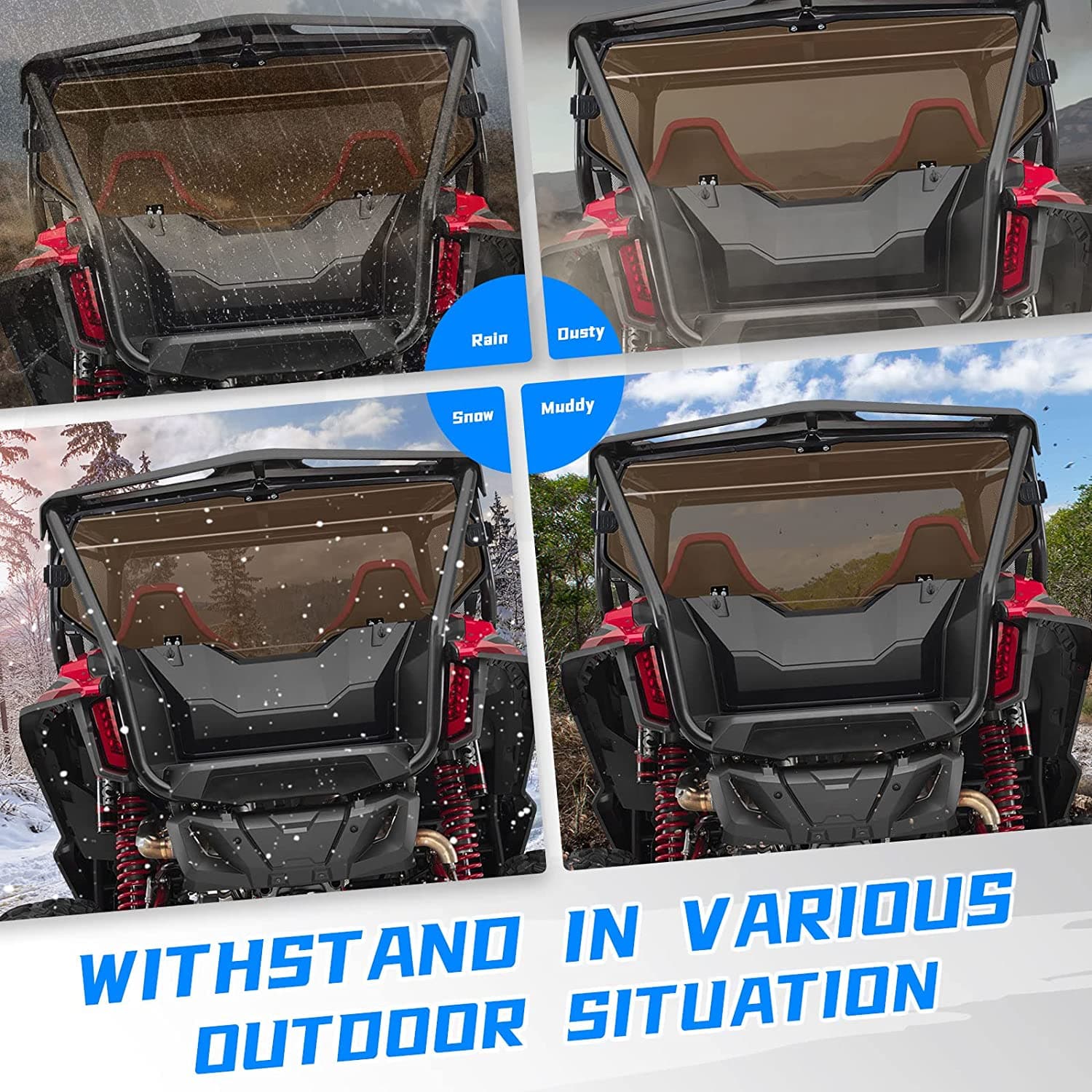 Photo of Rear Windshield of High Light Transmittance for Talon 1000X 1000R by Kemimoto - Premium for UTVs / Side by Sides