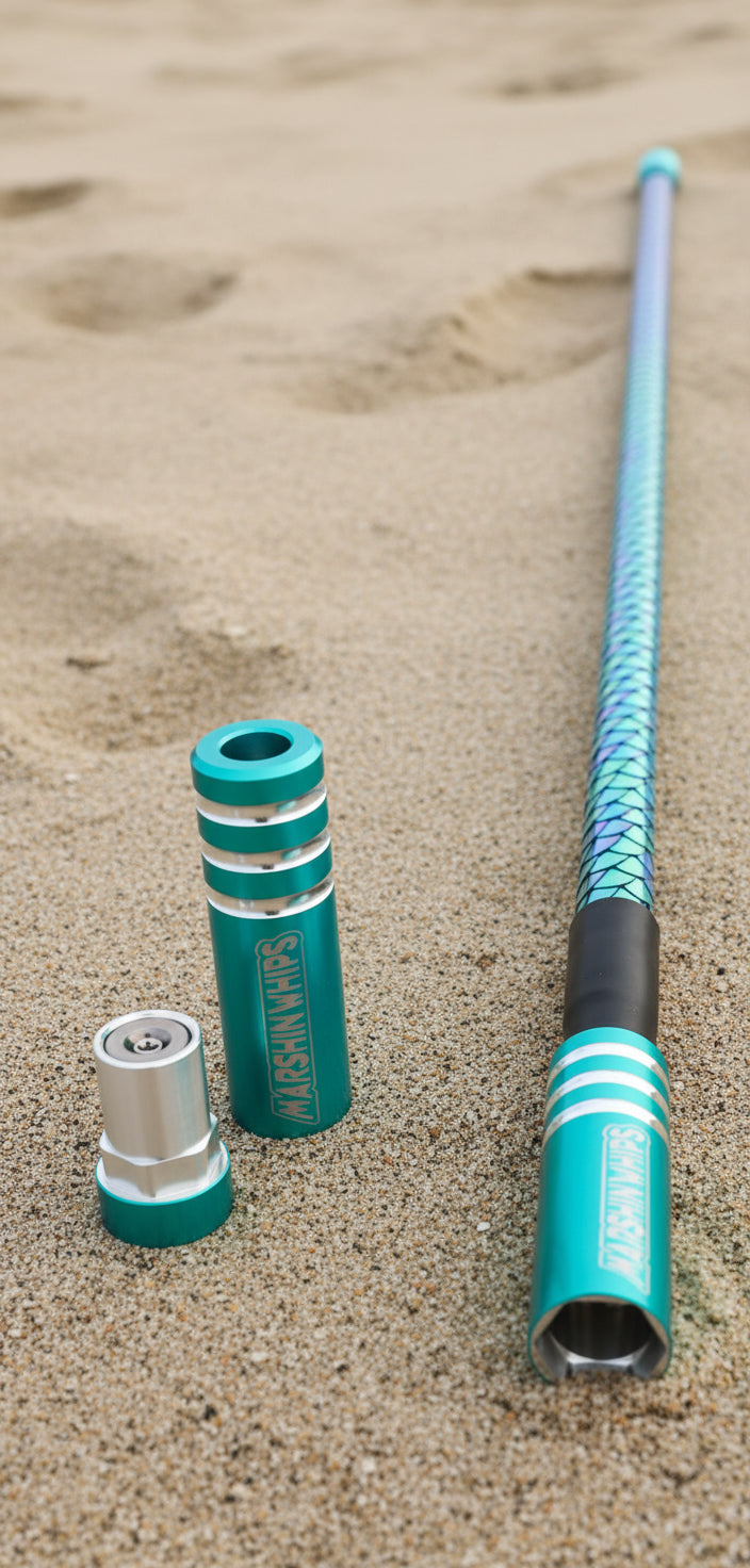 Photo of Game Changer LED Whip - Striking Teal Single by Marshin Whips - Premium for UTVs / Side by Sides