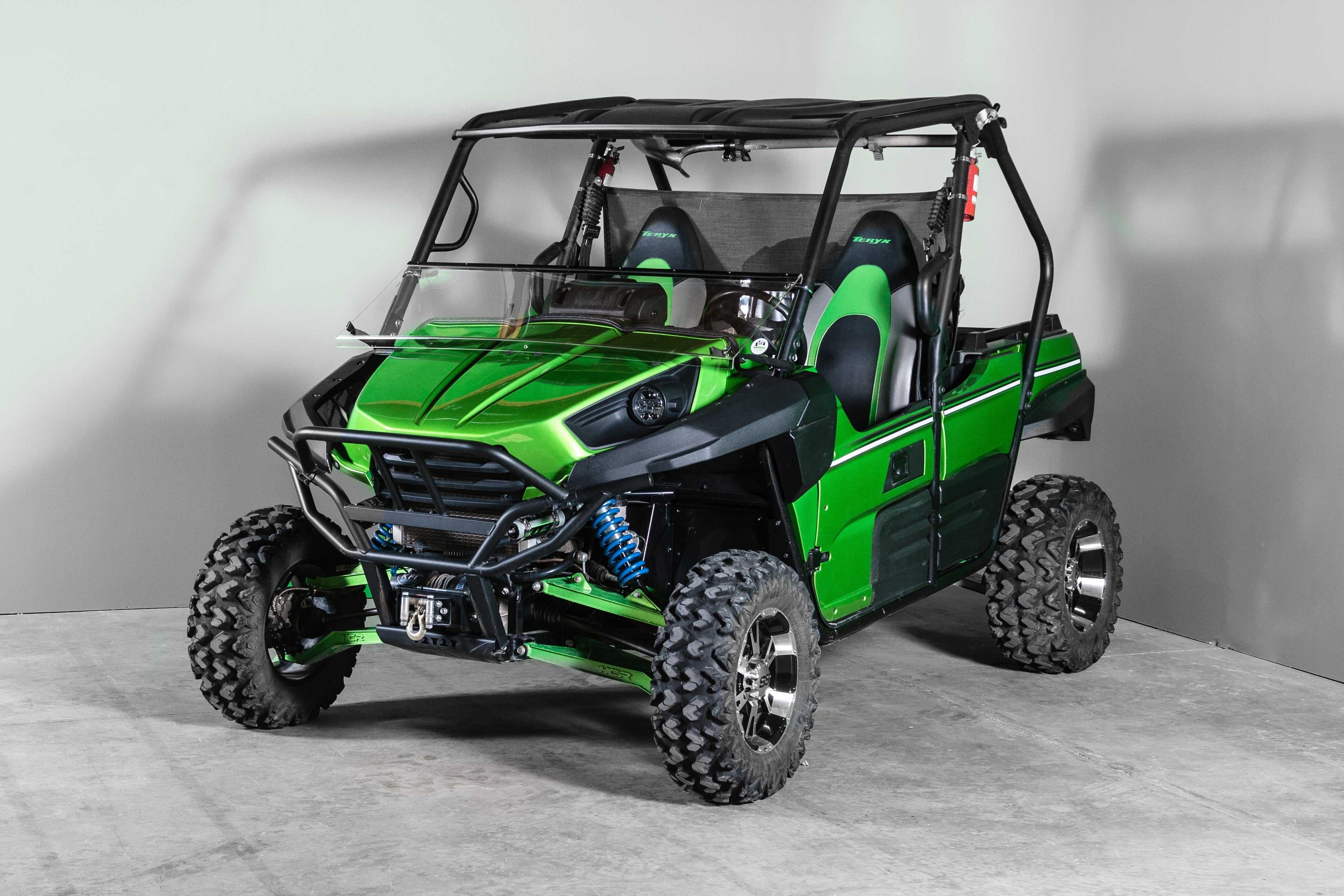 Photo of TK00900 2014 KAWASAKI TERYX 2 SEATER TILTING UTV WINDSHIELD - SCRATCH RESISTANT 1/4" - FOR SOFT OR NO TOP by TerraRider UTV Windshields & Accessories - Premium for UTVs / Side by Sides