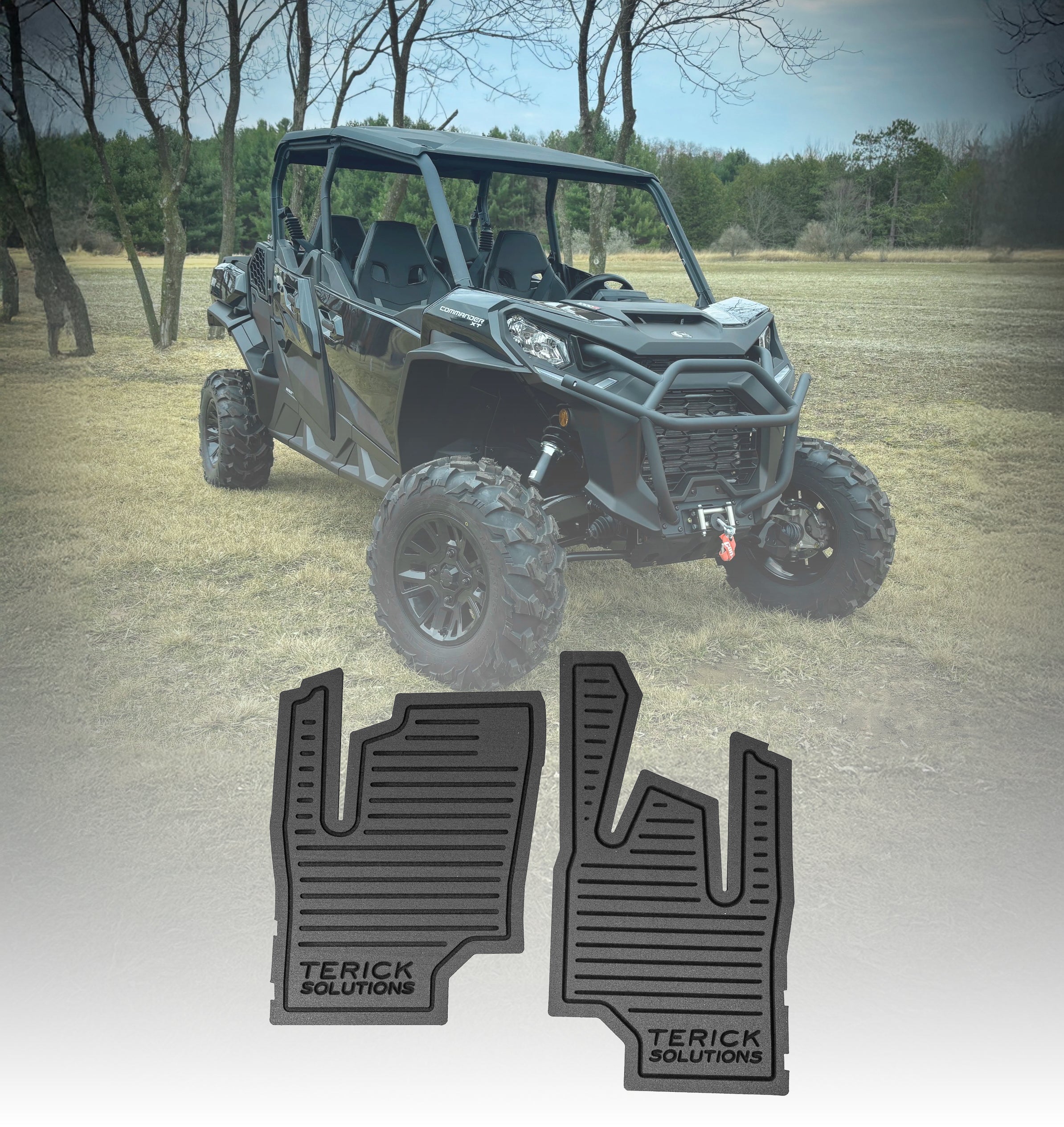 Photo of Can-Am Commander / Maverick Gen 2 Rubber Floor Mats by Terick Solutions - Premium UTV Rubber floor mats for UTVs / Side by Sides
