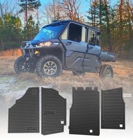 Photo of Can-Am Defender Rubber Floor Mats - 3/8" Recycled Rubber, Made in USA (2016-2025) by Terick Solutions - Premium UTV Rubber floor mats for UTVs / Side by Sides