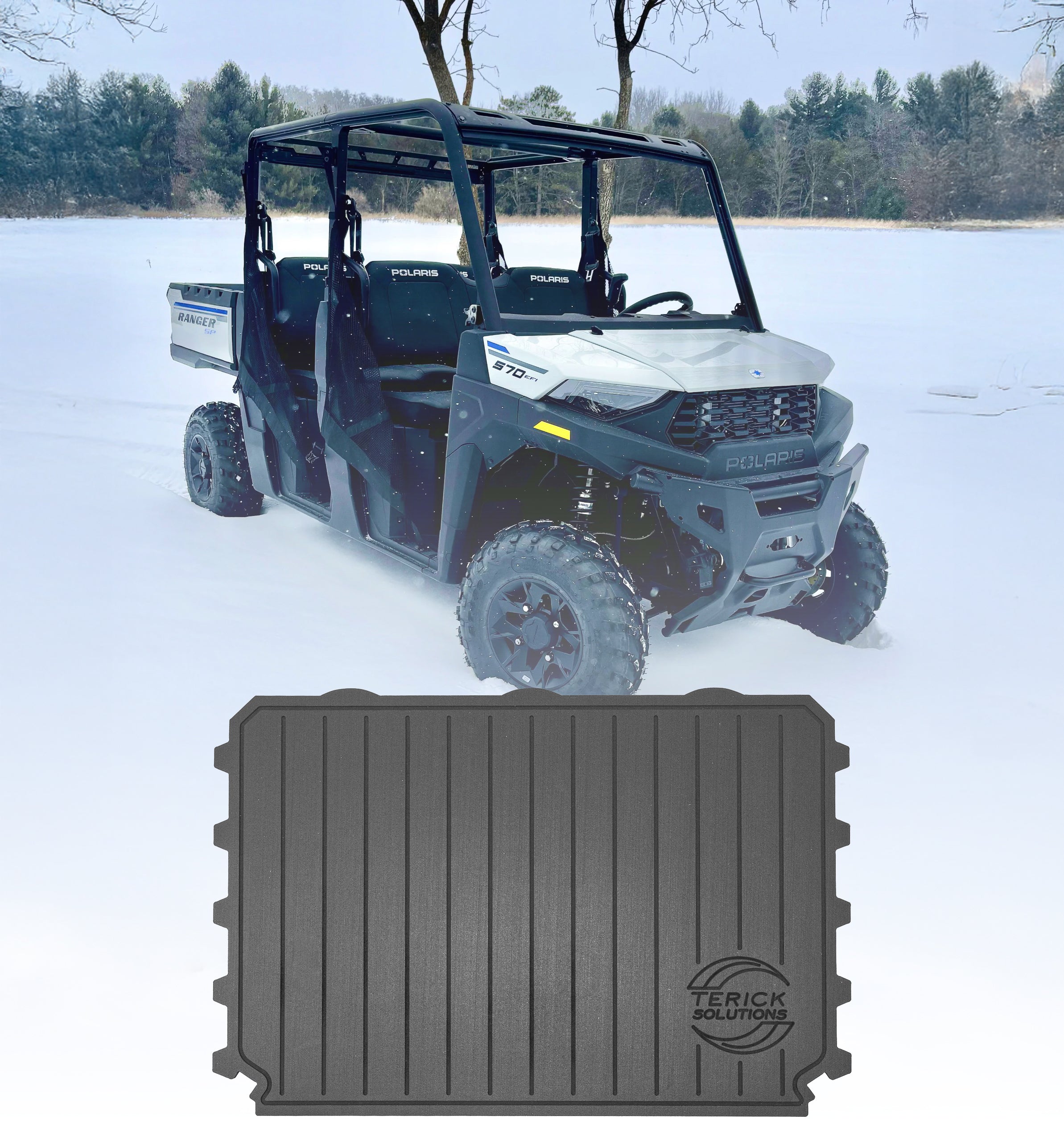 Photo of Polaris Ranger Mid Size 570 Rubber Floor Mats by Terick Solutions - Premium UTV Rubber floor mats for UTVs / Side by Sides