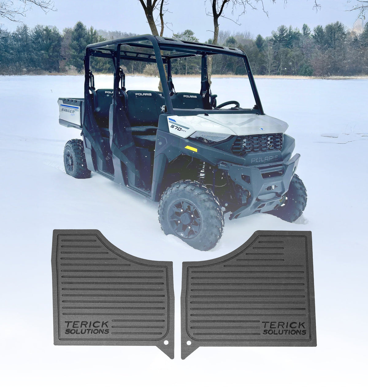 Photo of Polaris Ranger Mid Size 570 Rubber Floor Mats by Terick Solutions - Premium UTV Rubber floor mats for UTVs / Side by Sides