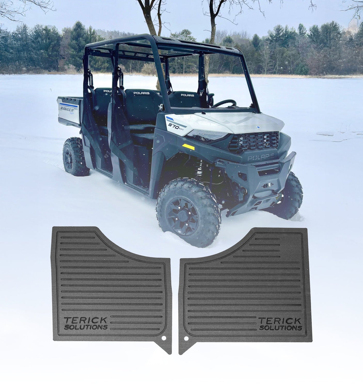 Photo of Polaris Ranger Mid Size 570 Rubber Floor Mats by Terick Solutions - Premium UTV Rubber floor mats for UTVs / Side by Sides