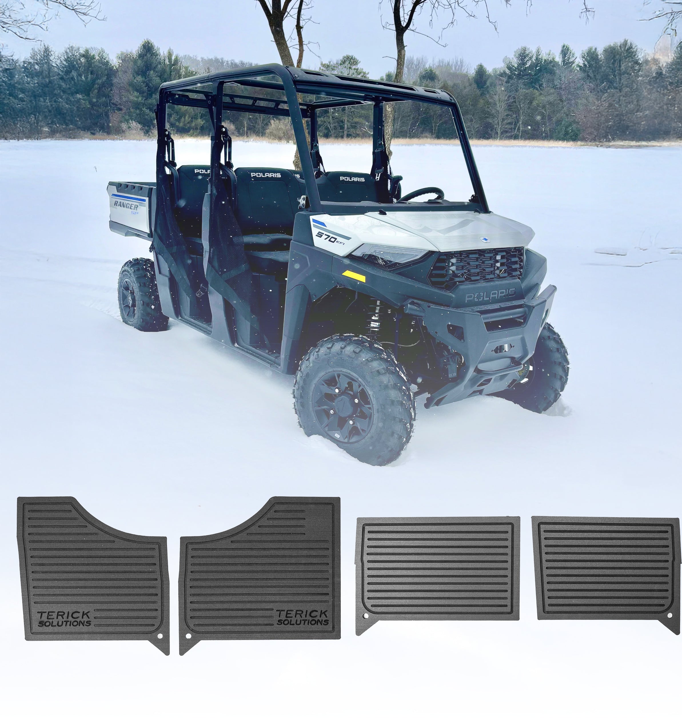 Photo of Polaris Ranger 570 Rubber Floor Mats by Terick Solutions - Premium UTV Rubber floor mats for UTVs / Side by Sides