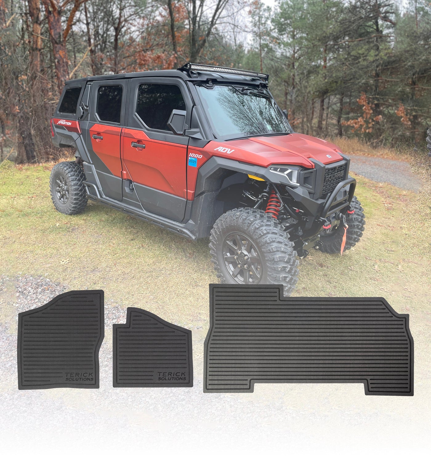 Photo of Polaris Xpedition Rubber Floor Mats - 3/8" Thick, Made in USA by Terick Solutions - Premium UTV Rubber floor mats for UTVs / Side by Sides