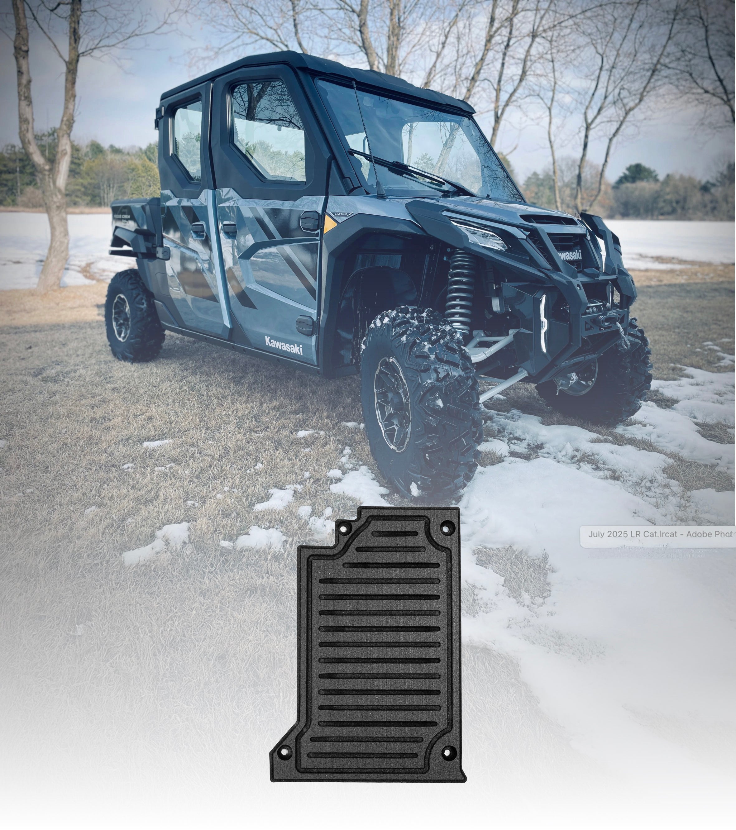 Photo of Kawasaki Ridge Crew Rubber Floor Mats by Terick Solutions - Premium UTV Rubber floor mats for UTVs / Side by Sides