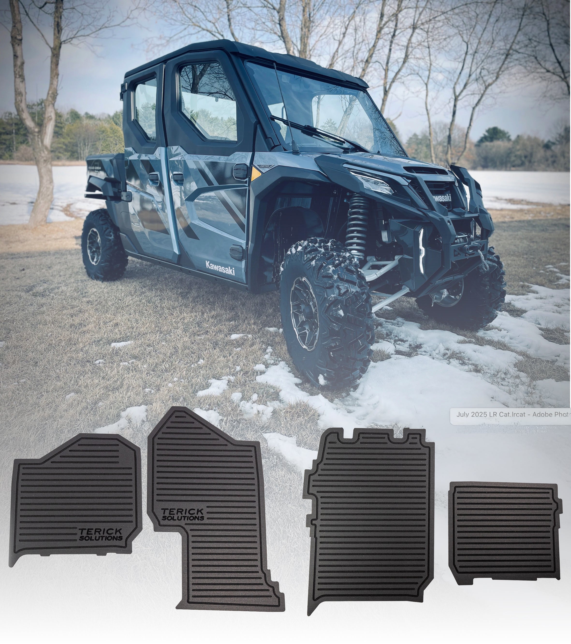 Photo of Kawasaki Ridge Crew Rubber Floor Mats by Terick Solutions - Premium UTV Rubber floor mats for UTVs / Side by Sides
