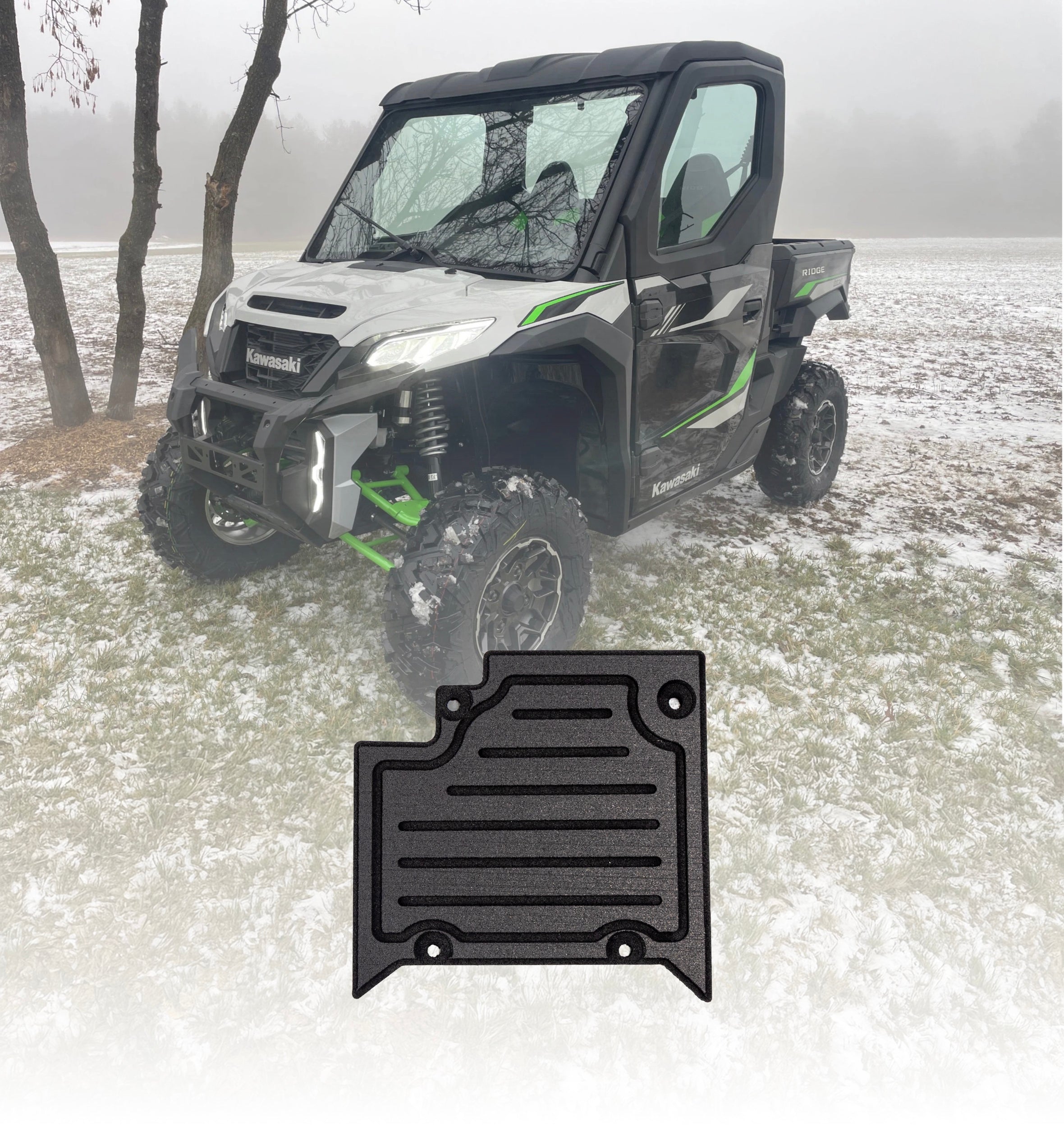 Photo of Kawasaki Ridge 2 Door Rubber Floor Mats (ALL MODELS) by Terick Solutions - Premium UTV Rubber floor mats for UTVs / Side by Sides