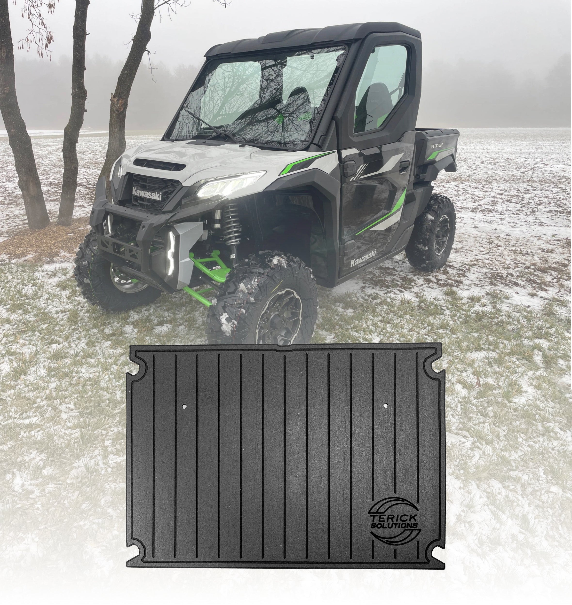 Photo of Kawasaki Ridge 2 Door Rubber Floor Mats (ALL MODELS) by Terick Solutions - Premium UTV Rubber floor mats for UTVs / Side by Sides