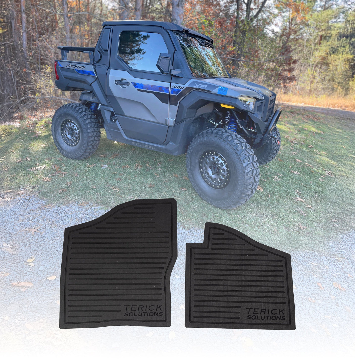 Photo of Polaris Xpedition Rubber Floor Mats - 3/8" Thick, Made in USA by Terick Solutions - Premium UTV Rubber floor mats for UTVs / Side by Sides