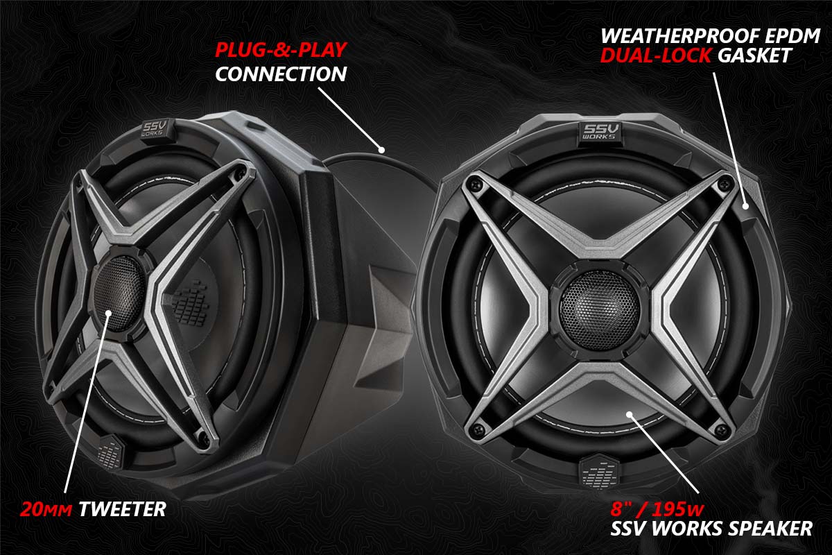 Photo of 2017-2024 CanAm X3 Phase X 8-Speaker Plug-&-Play kit w/JVC by SSV Works - Premium Audio for UTVs / Side by Sides