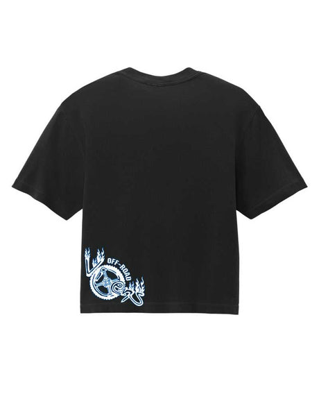 Photo of USA Hell on Wheels Cropped Tee by OFF-ROAD VIXENS CLOTHING CO. - Premium Ladies Tees for UTVs / Side by Sides