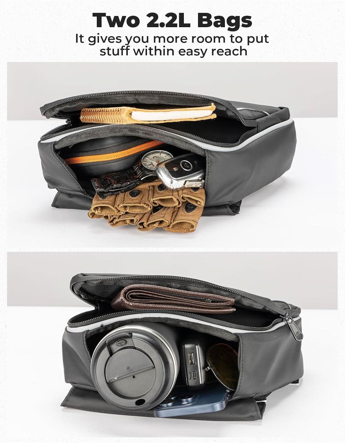 Photo of UTV Universal Center Console Bag for Can-Am, Polaris, Cfmoto, Honda by Kemimoto - Premium for UTVs / Side by Sides