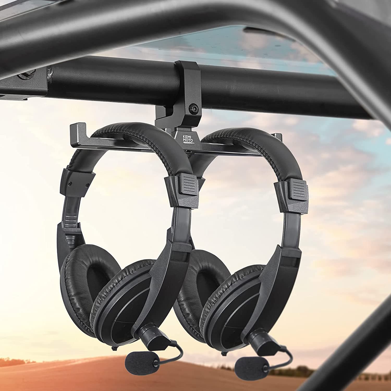 Photo of UTV Headset Hanger Helmet For 1.5"-2" Roll Cage by Kemimoto - Premium for UTVs / Side by Sides