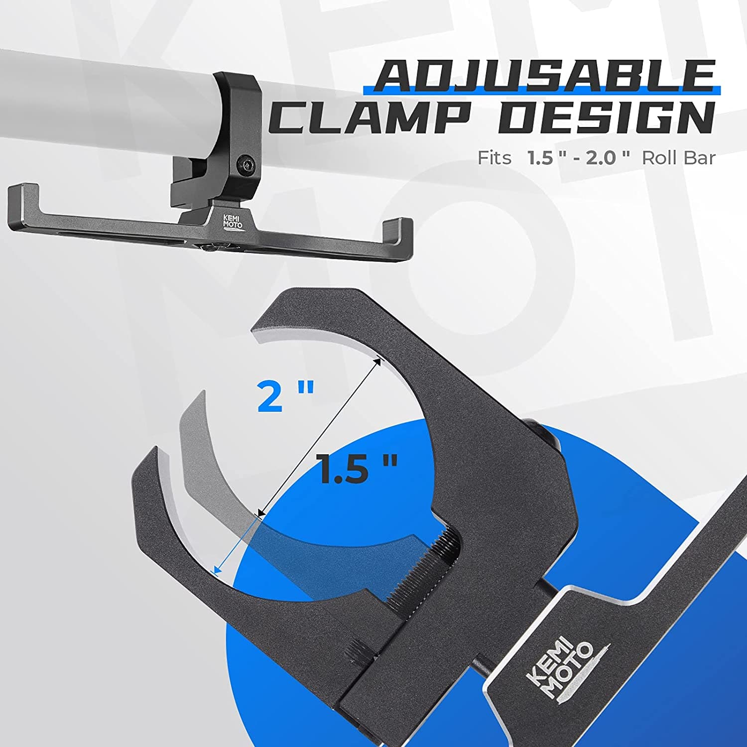 Photo of UTV Headset Hanger Helmet For 1.5"-2" Roll Cage by Kemimoto - Premium for UTVs / Side by Sides