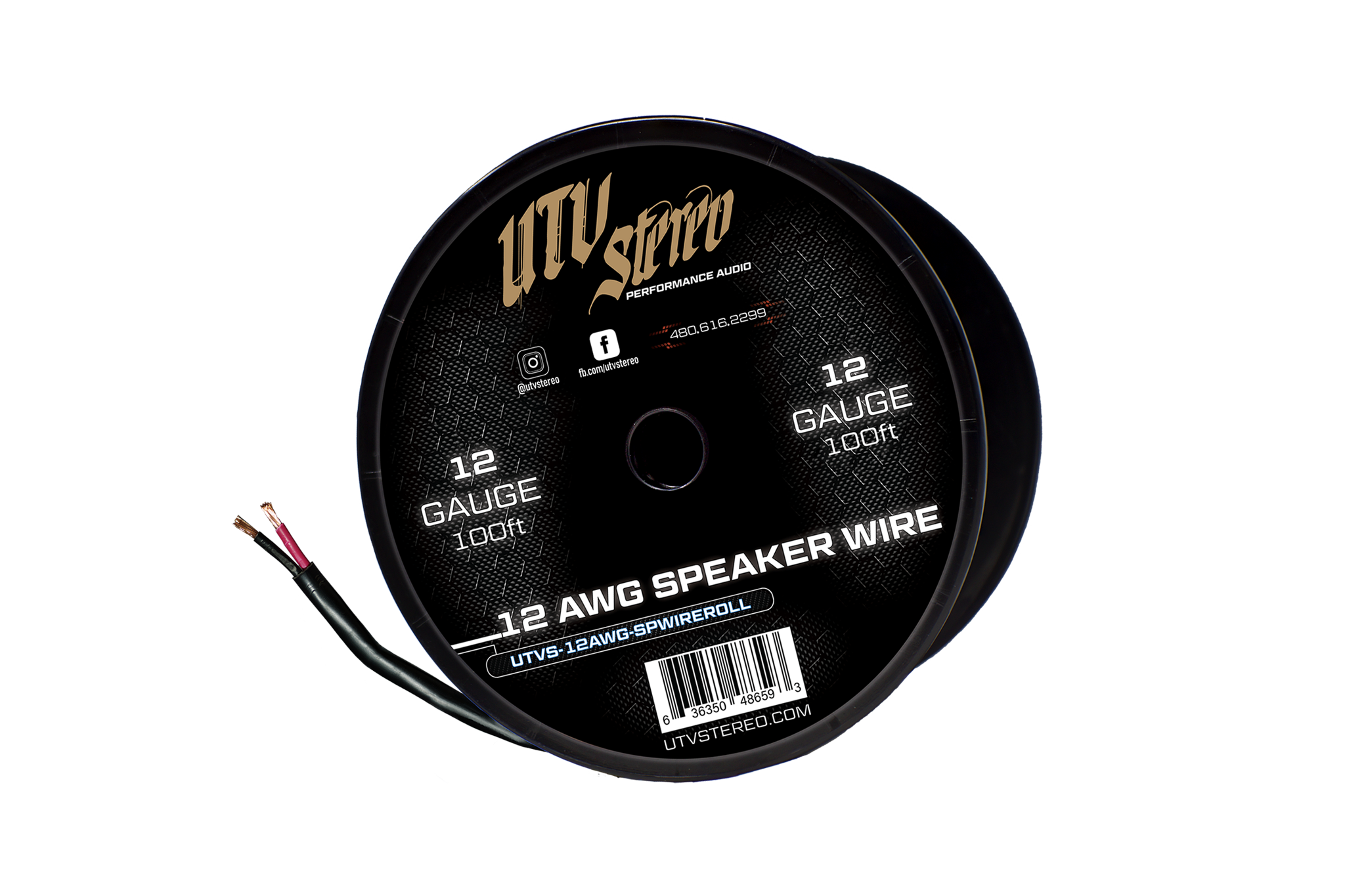 Photo of 12 AWG Speaker Wire Roll - 12ft | UTVS-12AWG-SPWIRE-12 by UTV Stereo - Premium Subwoofer Speaker Wire for UTVs / Side by Sides