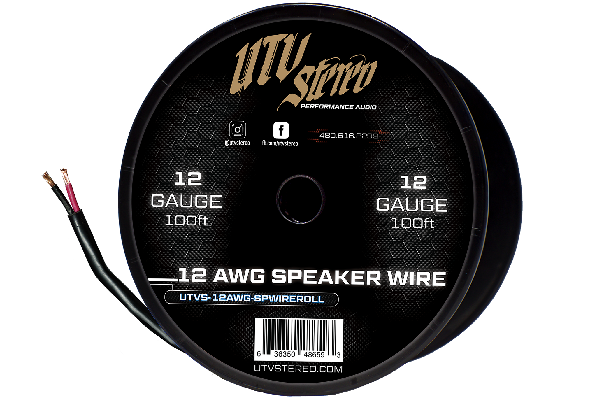 Photo of 12 AWG Speaker Wire Roll - 12ft | UTVS-12AWG-SPWIRE-12 by UTV Stereo - Premium Subwoofer Speaker Wire for UTVs / Side by Sides