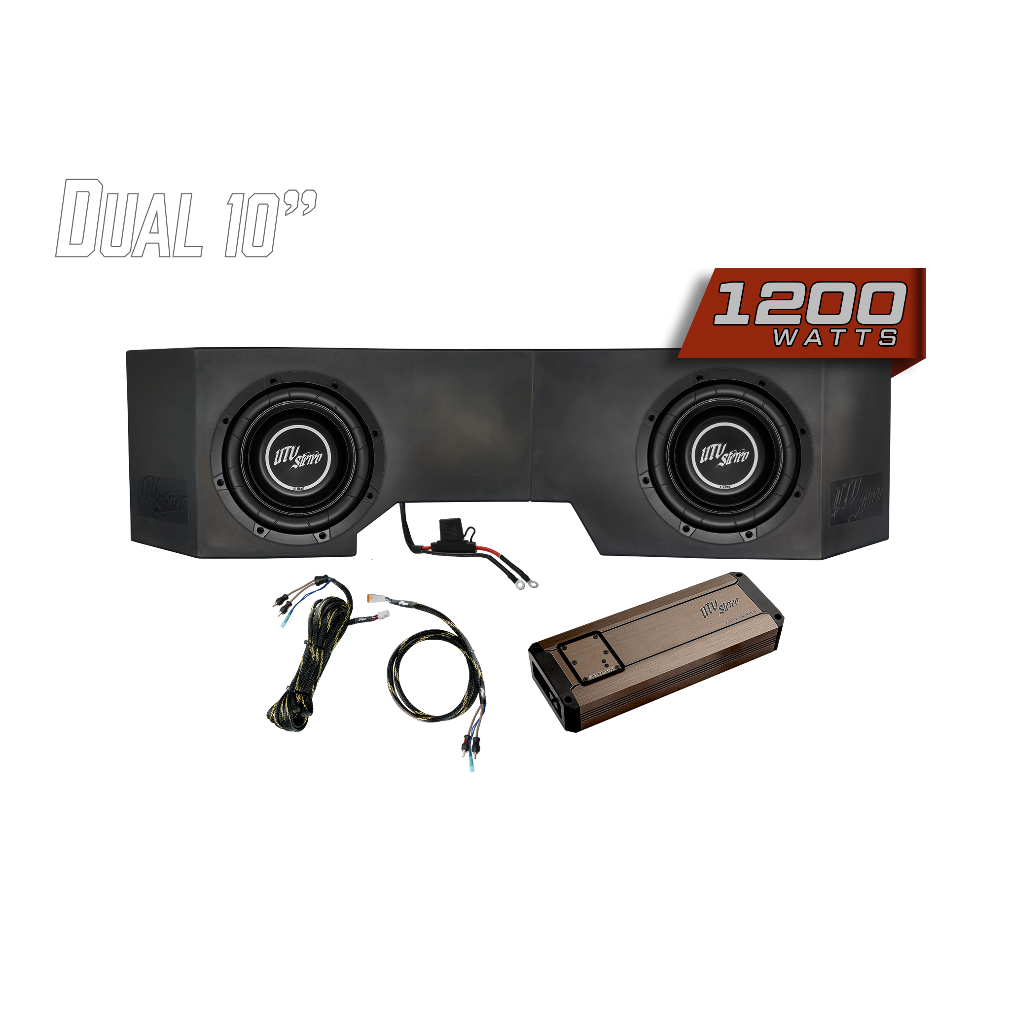 Photo of Can-Am® Defender 1200W Dual 10" Subwoofer Kit | UTVS-DEF-SUB-1200-2 by UTV Stereo - Premium Can-Am Defender Subwoofer Enclosure for UTVs / Side by Sides