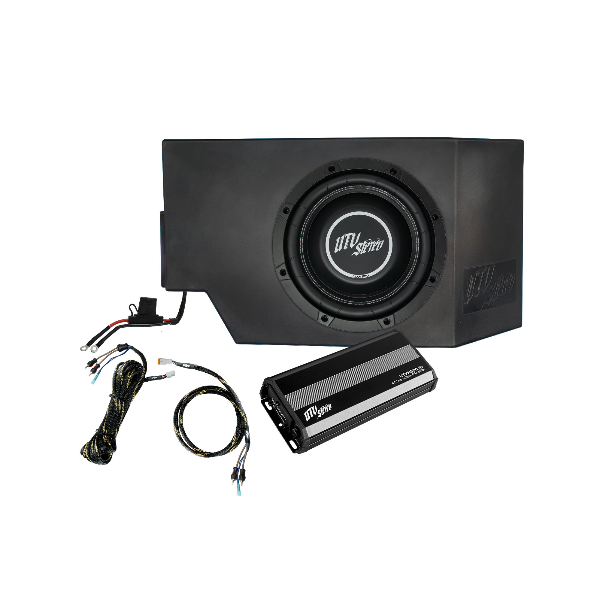 UTV Stereo - Can-Am Defender HD10 500W Single Side 10" Subwoofer Kit | UTVS-DEF-SUB-500