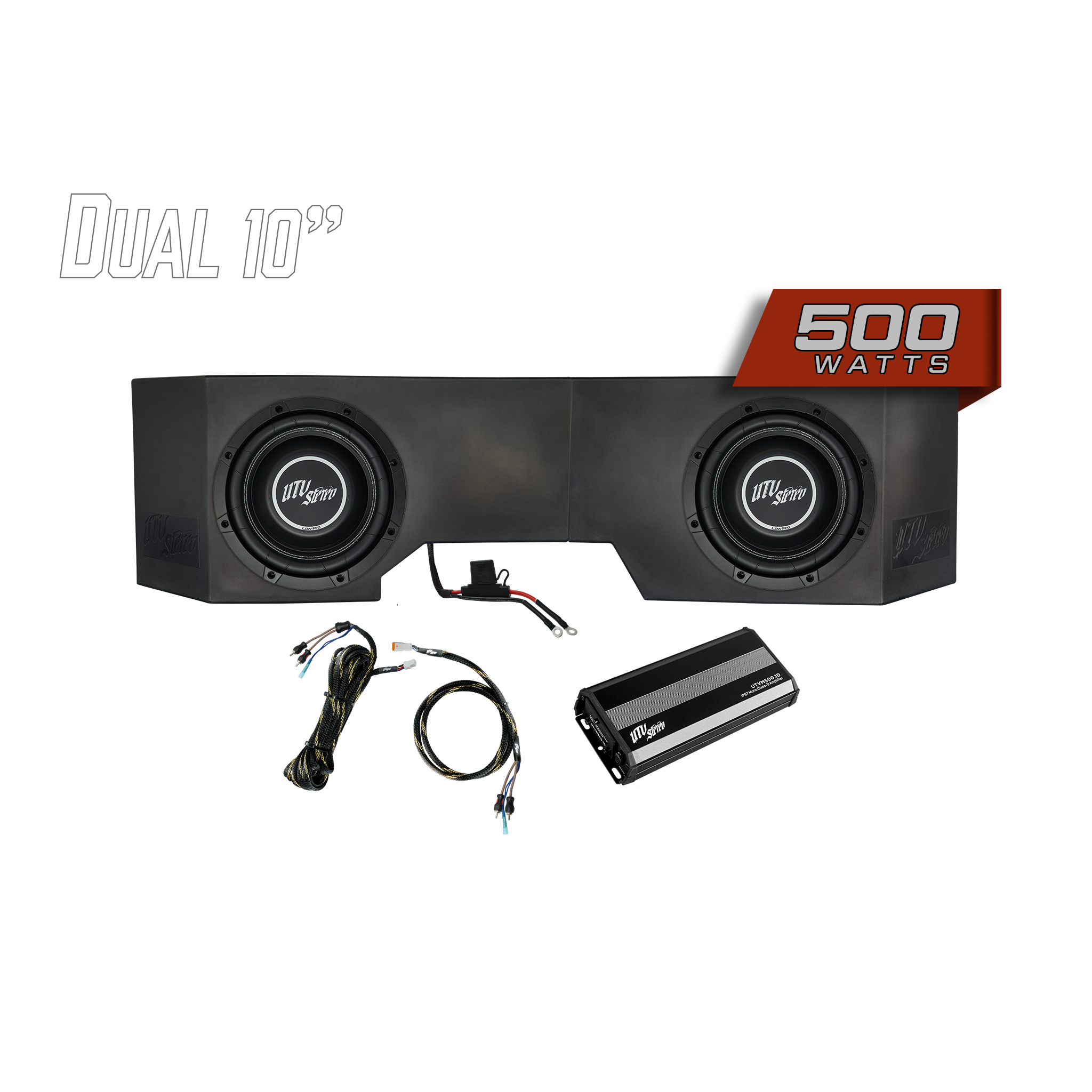 Photo of Can-Am® Defender 500W Dual 10" Subwoofer Kit | UTVS-DEF-SUB-500-2 by UTV Stereo - Premium Can-Am Defender Subwoofer Enclosure for UTVs / Side by Sides