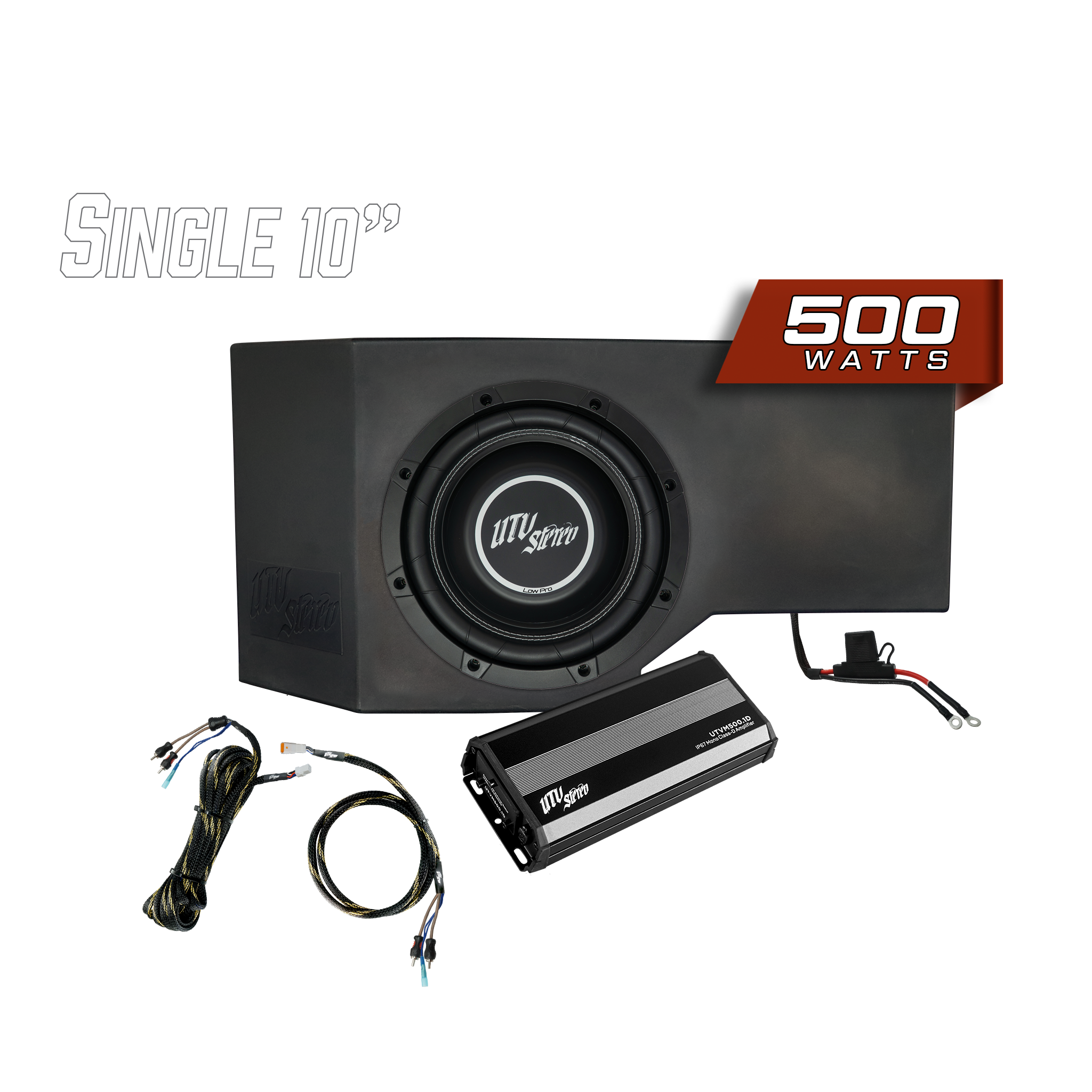 UTV Stereo - Can-Am Defender HD10 500W Single Side 10" Subwoofer Kit | UTVS-DEF-SUB-500