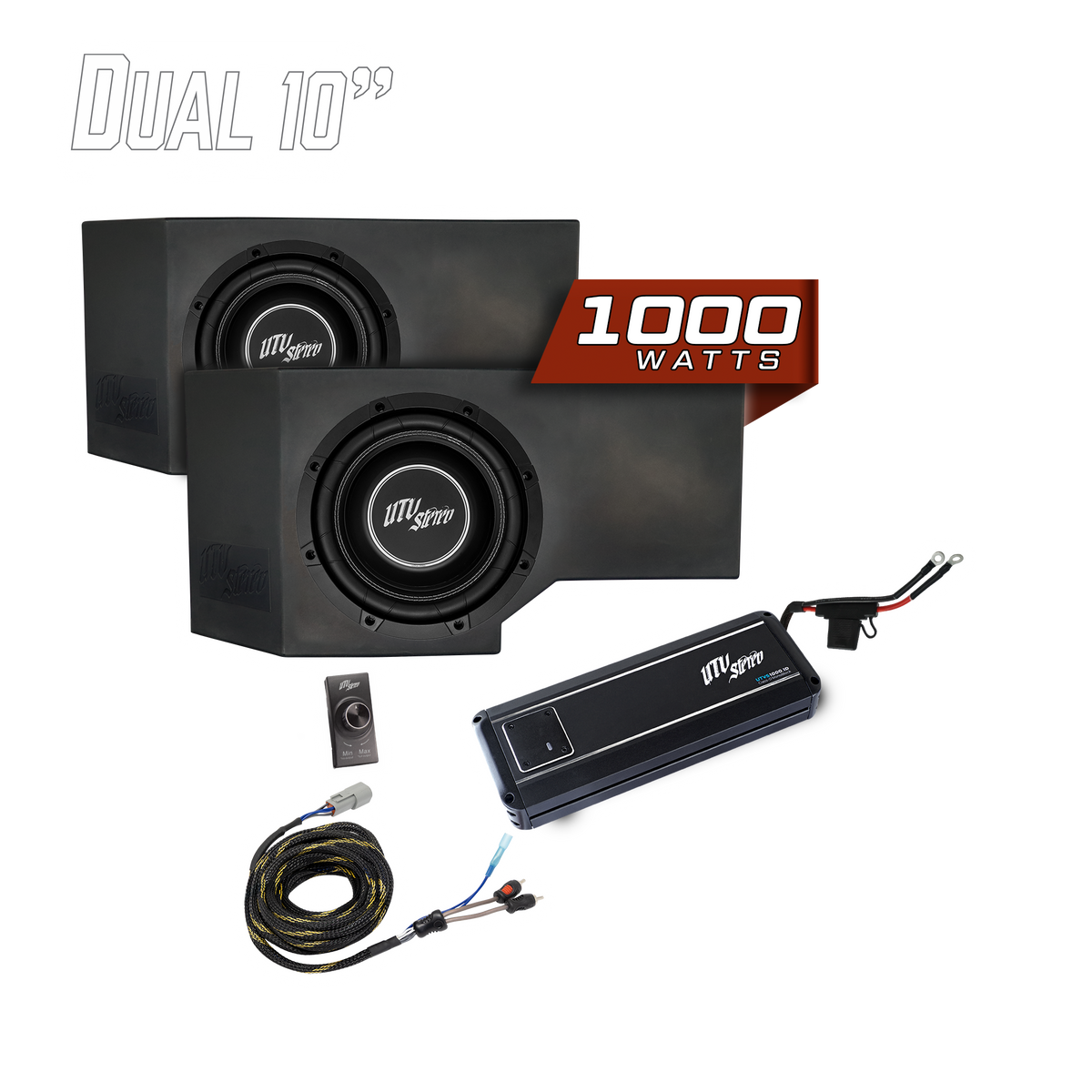 UTV Stereo Can-Am Defender HD11 1000W Dual 10-Inch Subwoofer Kit