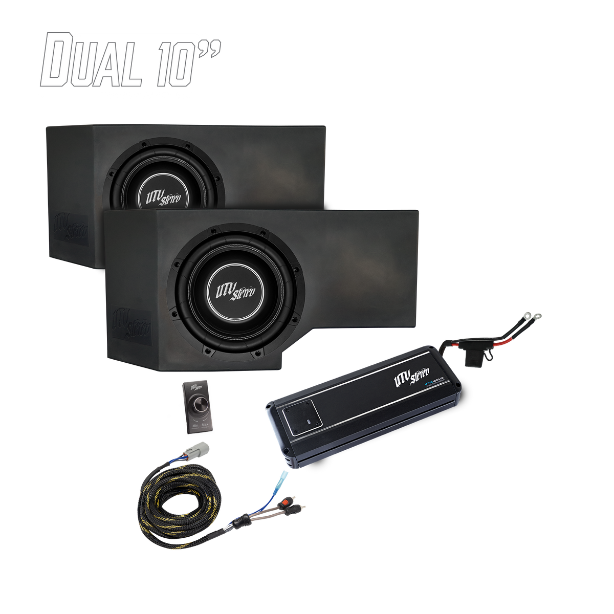 UTV Stereo Can-Am Defender HD11 1000W Dual 10-Inch Subwoofer Kit