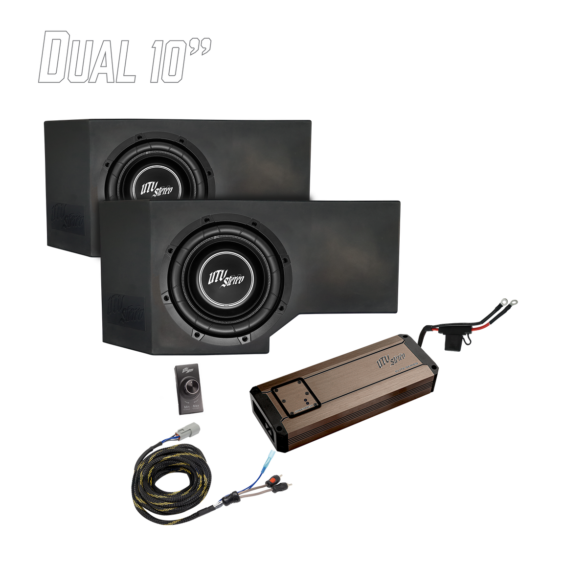 UTV Stereo Can-Am Defender HD11 1200W Dual 10-Inch Subwoofer Kit
