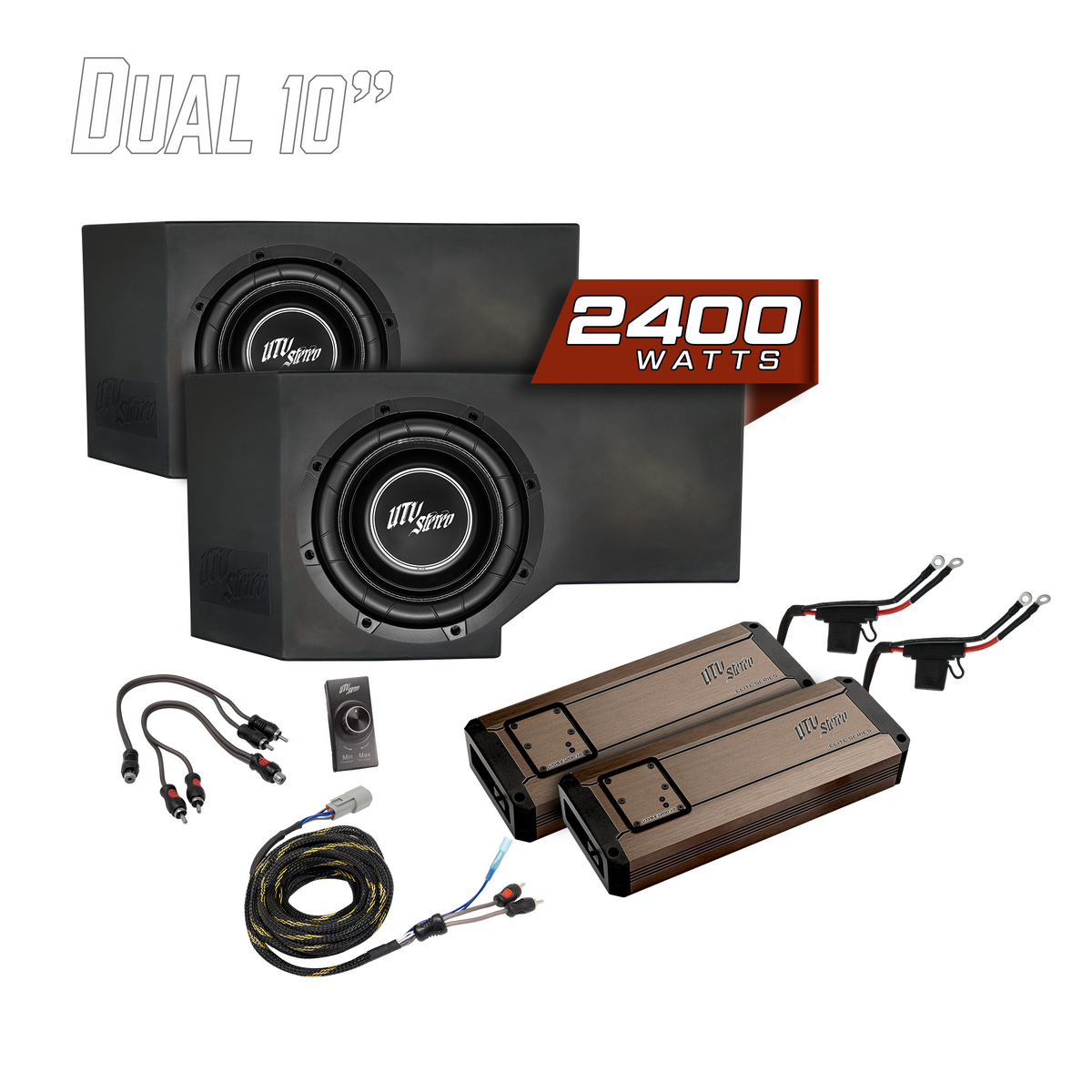 UTV Stereo Can-Am Defender HD11 2400W Dual 10-Inch Subwoofer Kit