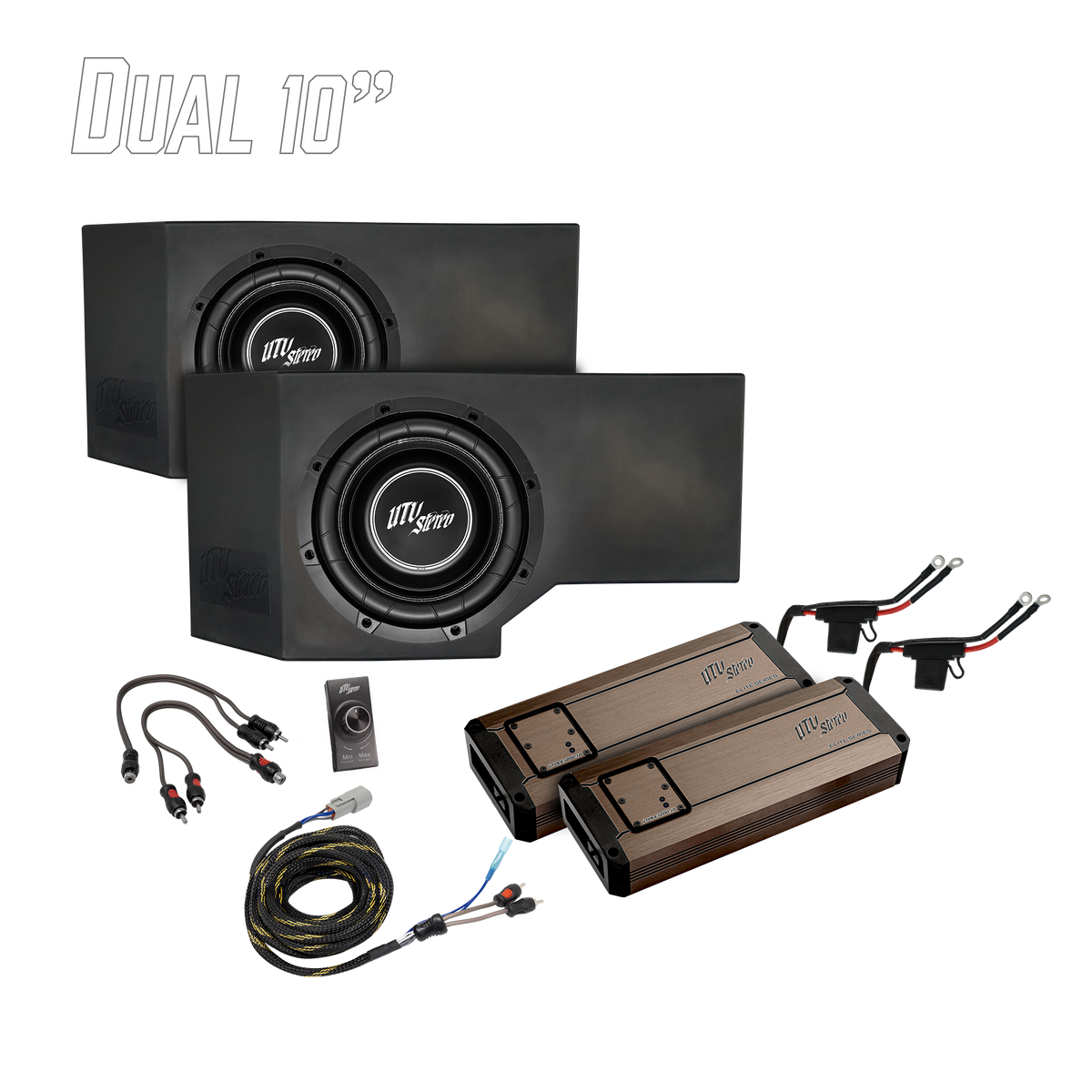 UTV Stereo Can-Am Defender HD11 2400W Dual 10-Inch Subwoofer Kit