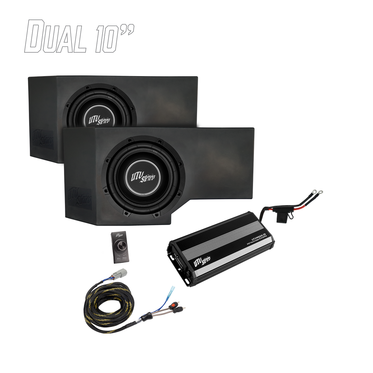 UTV Stereo Can-Am Defender HD11 500W Dual 10-Inch Subwoofer Kit