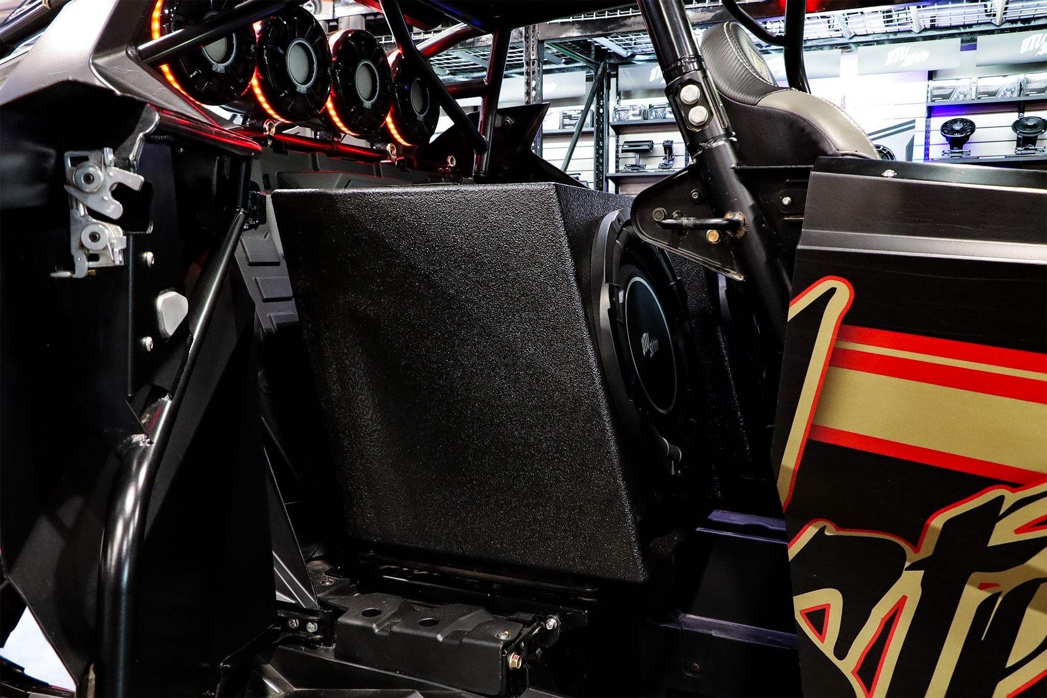 Photo of Vented 15" Seat Replacement Enclosure & UTVS 15" Elite Series Subwoofer | UTVS-VENC-F15E2 by UTV Stereo - Premium 15" Rear Seat Subwoofer for UTVs / Side by Sides