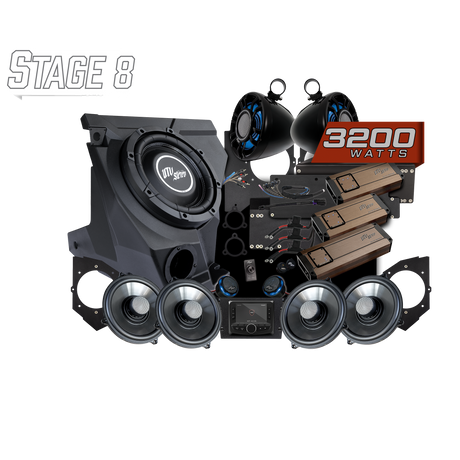 UTV Stereo Kawasaki Teryx H2 Elite Stage 8 stereo kit without Garmin Tread
