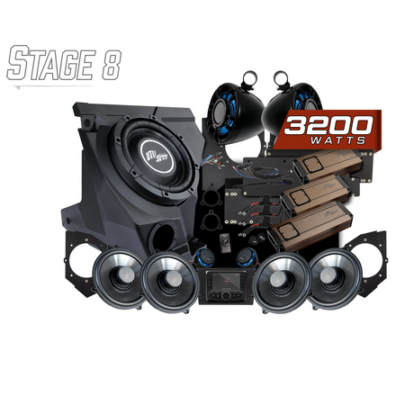 UTV Stereo Kawasaki Teryx H2 Elite Stage 8 stereo kit without Garmin Tread