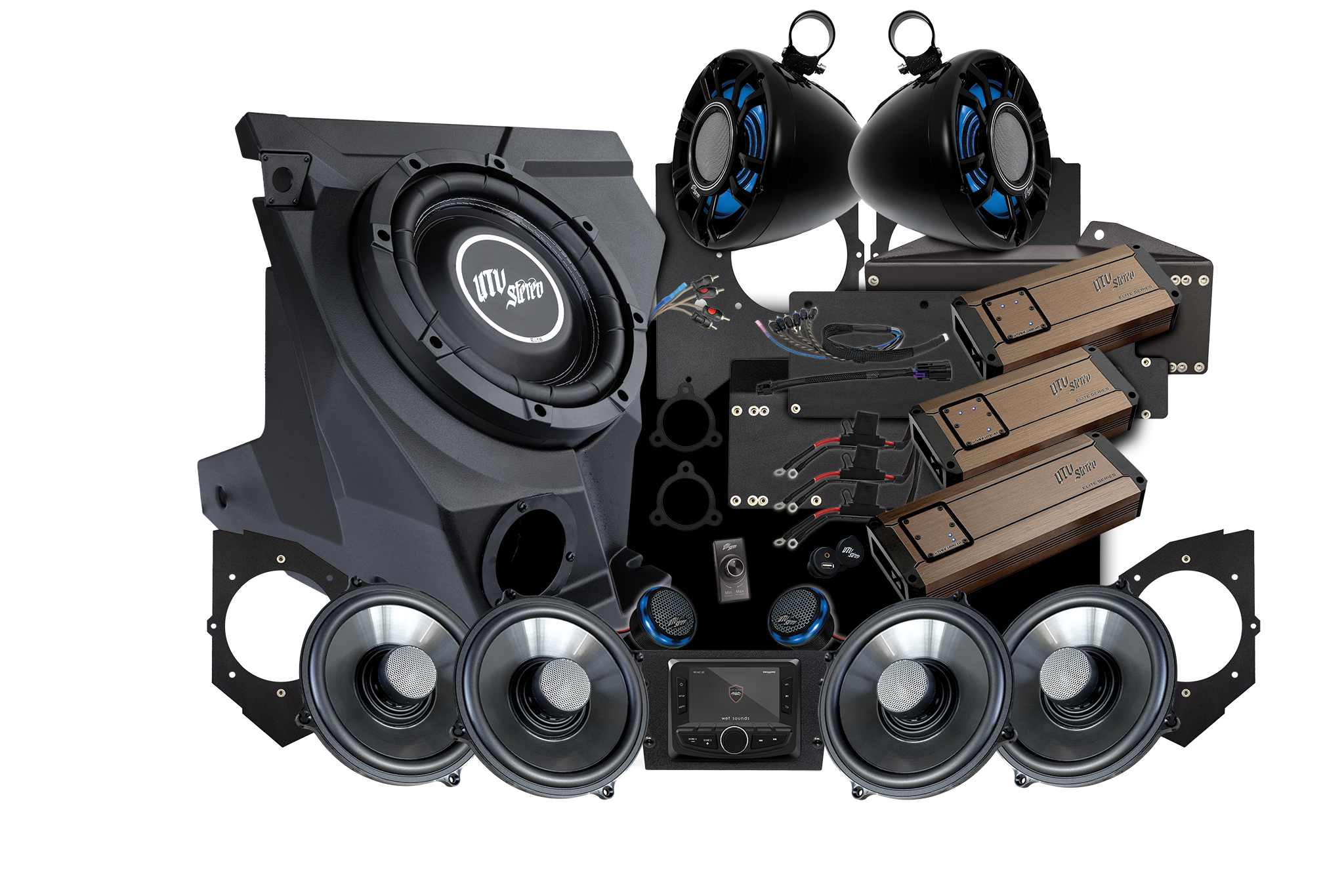 UTV Stereo - KAWASAKI TERYX H2 Elite Stage 8 Stereo Kit | UTVS-H2-S8
