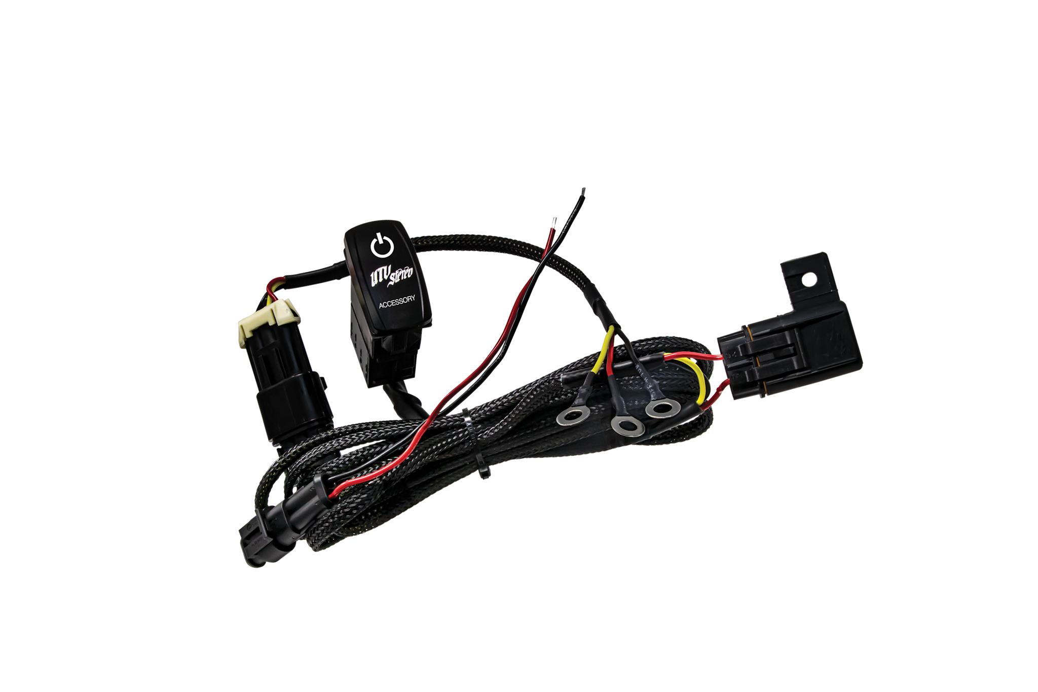 Photo of Low Current Harness + Rocker Switch | UTVS-HRN-LC-ACC by UTV Stereo - Premium Source Unit Wire Harness for UTVs / Side by Sides