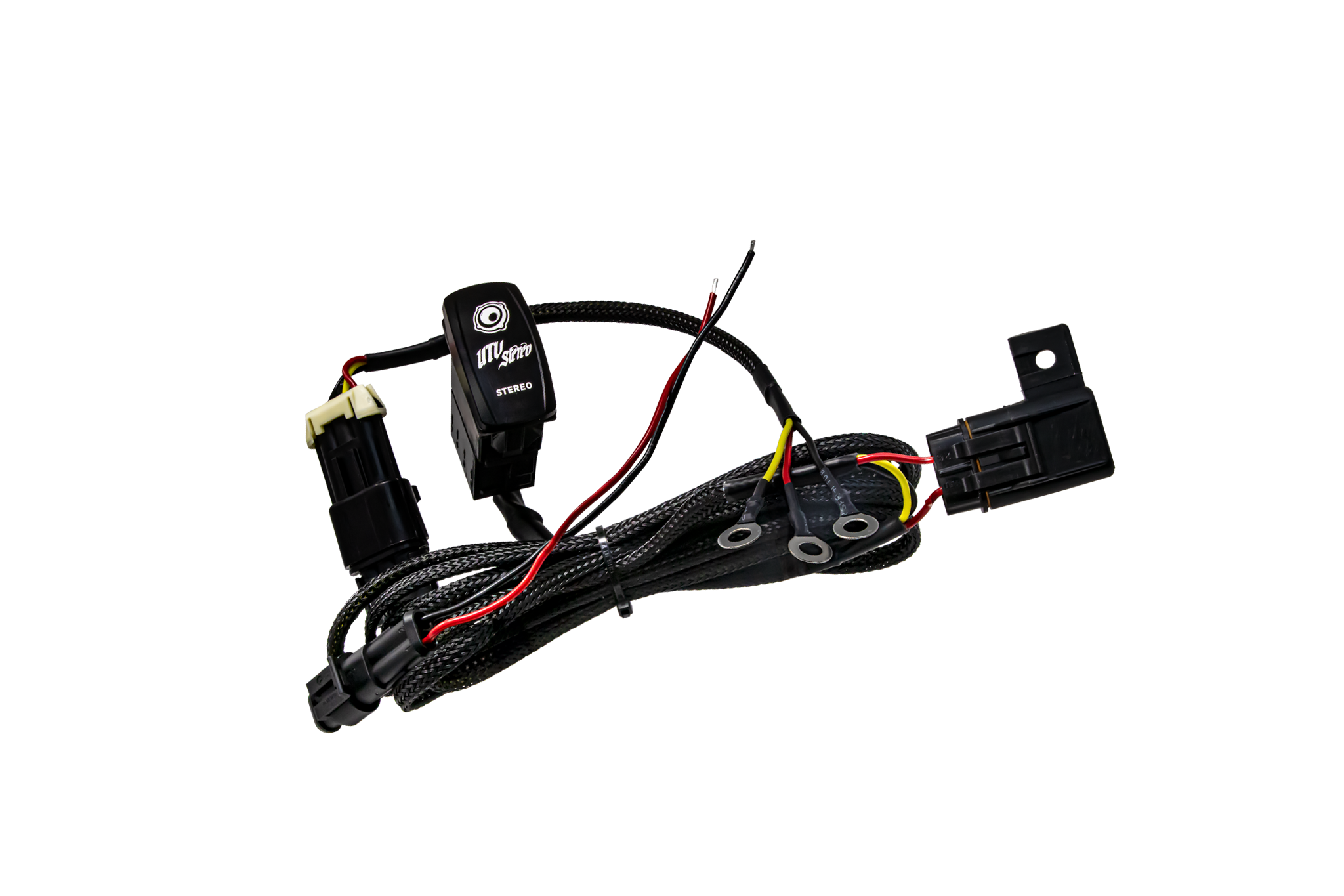 Photo of Source Unit Harness + Rocker Switch | UTVS-HRN-LC-SRC by UTV Stereo - Premium Source Unit Wire Harness for UTVs / Side by Sides