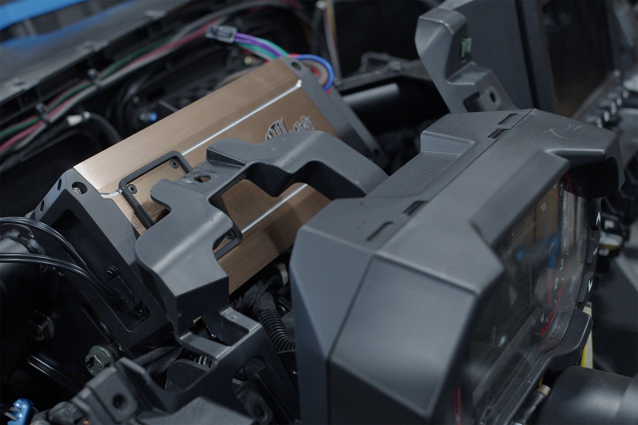 Photo of UTV Stereo - '20-'24 RZR Pro Series -Gauge- Amplifier Mount | UTVS-PRO-AMPMT-GAUGE by UTV Stereo - Premium 2023 Polaris RZR Amp Mount for UTVs / Side by Sides