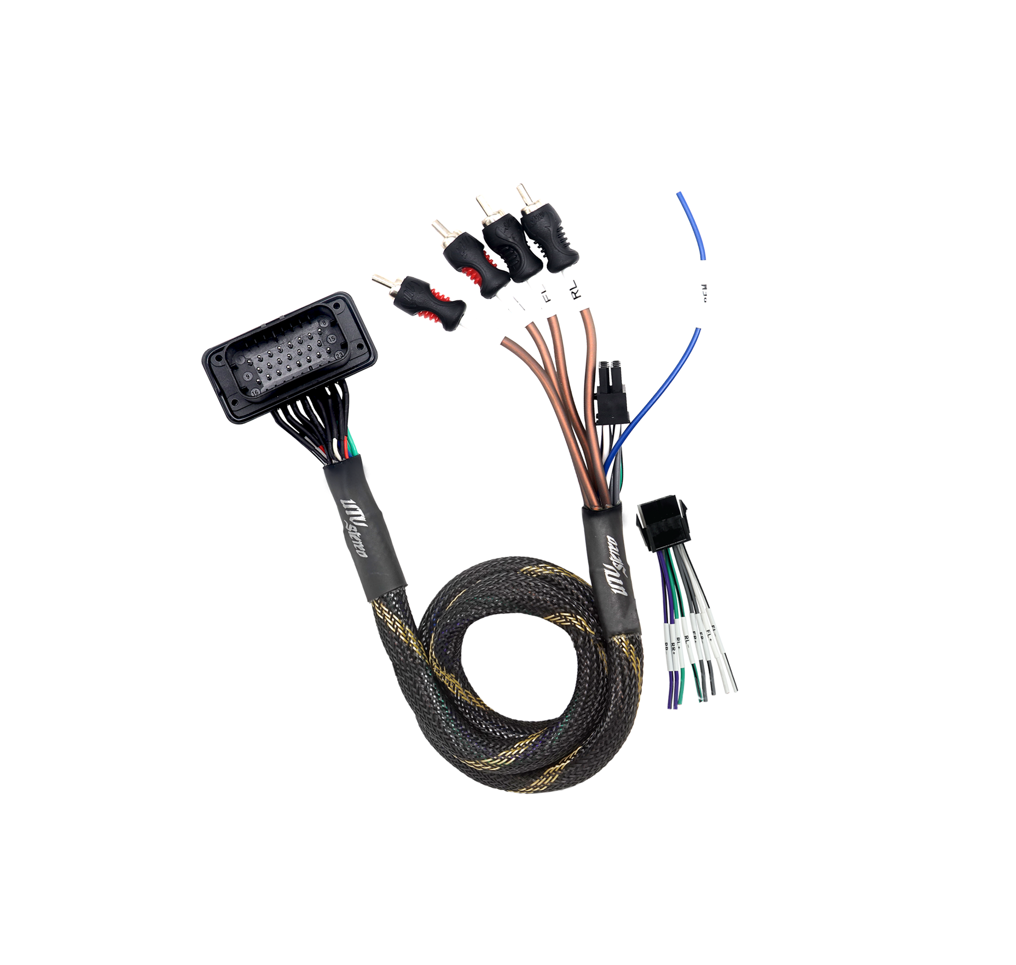 Photo of RZR® Pro Series Ride Command Front & Rear RCA Output + Speaker Wire & Remote | UTVS-PRO-RC-RCA-OUT by UTV Stereo - Premium RZR Ride Command Harness for UTVs / Side by Sides